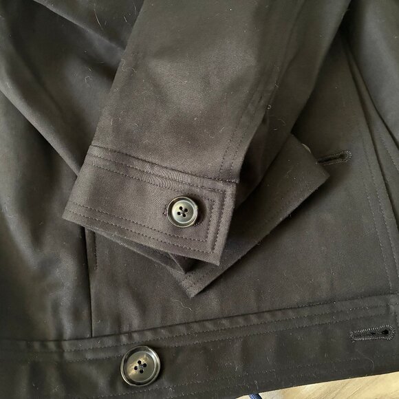 Linda Allard Ellen Tracy Black, Double Breasted  Crop Peacoat Style Jacket - Picture 9 of 11